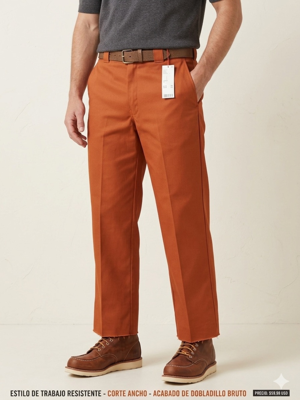 Dickies Orange Straight-Leg Work Pants